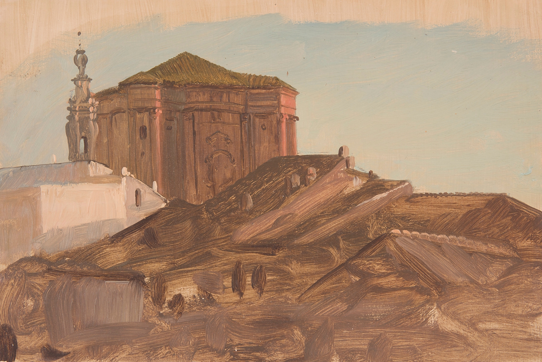 Rooftops near Sant’Andrea delle Fratte, oil on canvas by Frederic Edwin Church