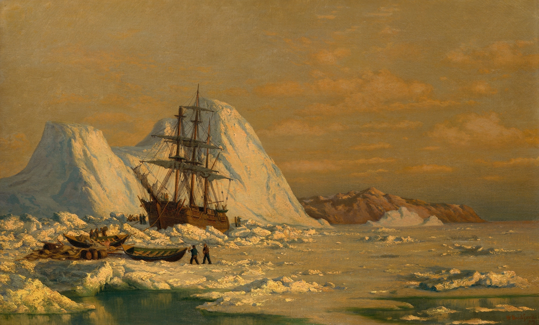 An Incident of Whaling, by William Bradford, public domain