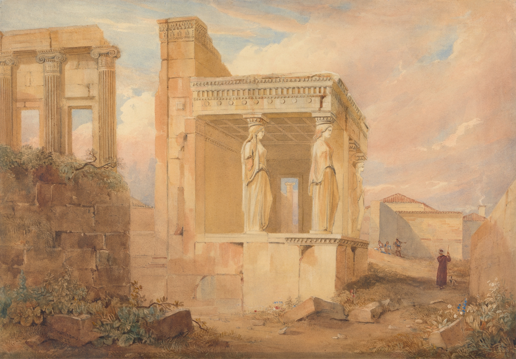 The Erechtheum, Athens by Hugh William Williams, watercolor on paper