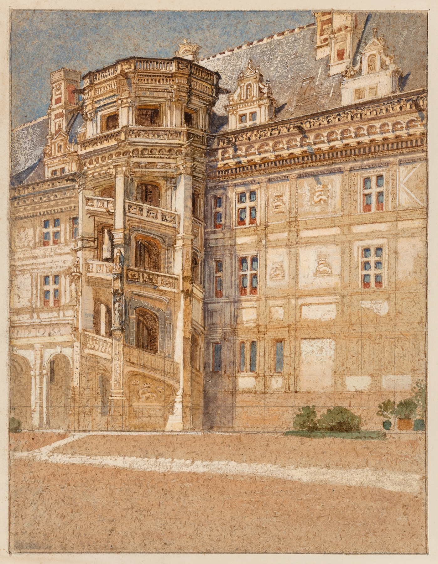 Chateau de Blois, by Samuel Colman, public domain