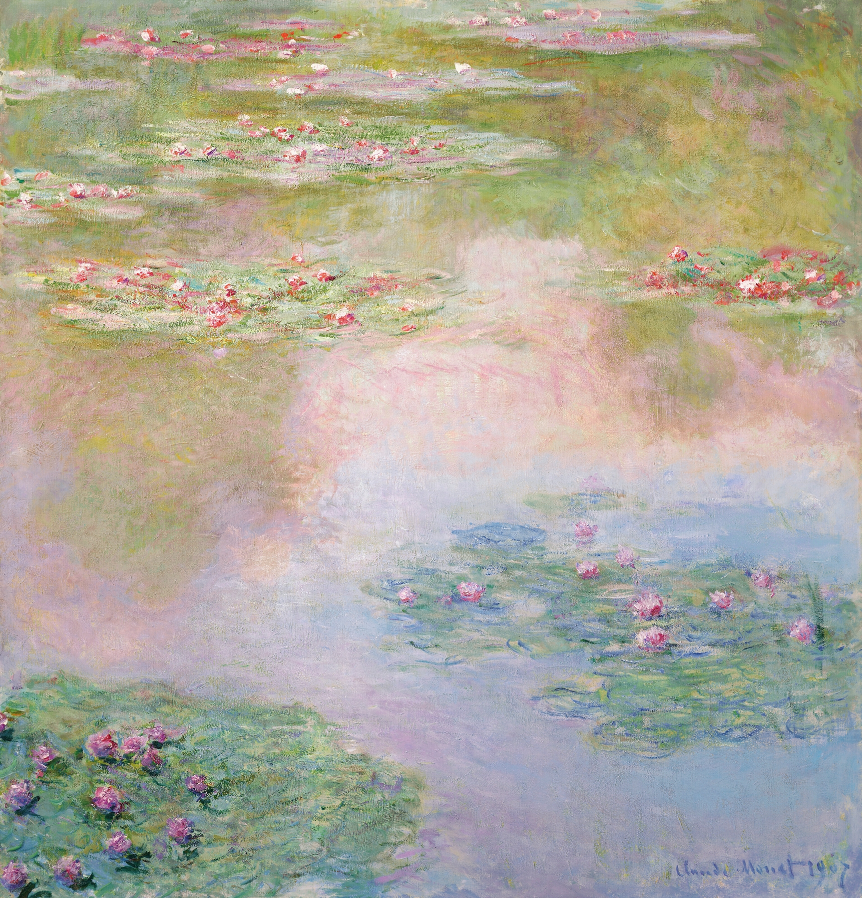 Nymphéas by Claude Monet, oil painting depicting water lilies on a pond