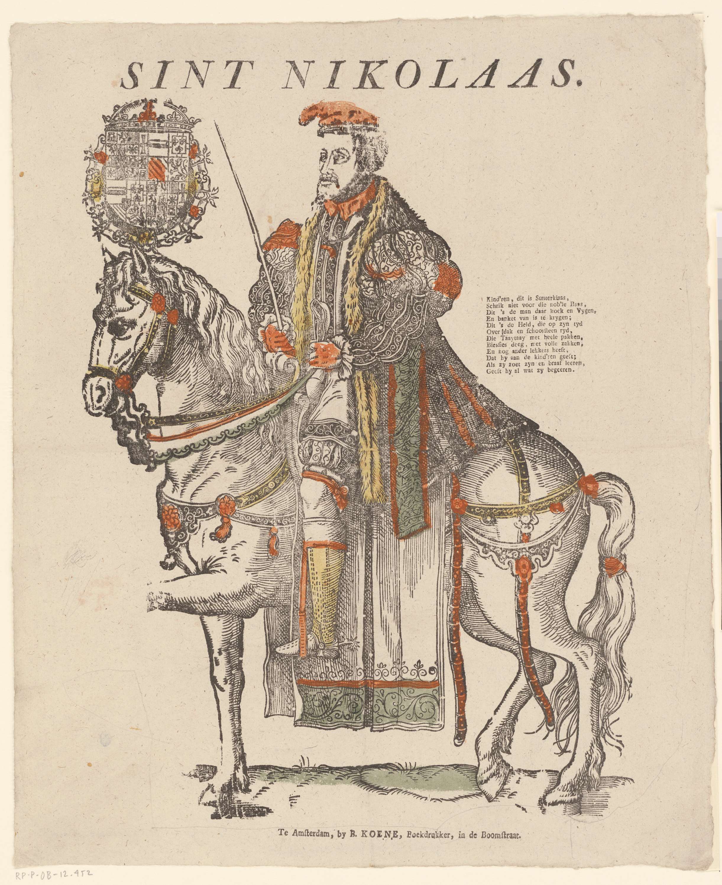 Religious portrait of St Nicholas by Cornelis Anthonisz, featuring a nightcap and red ink details.