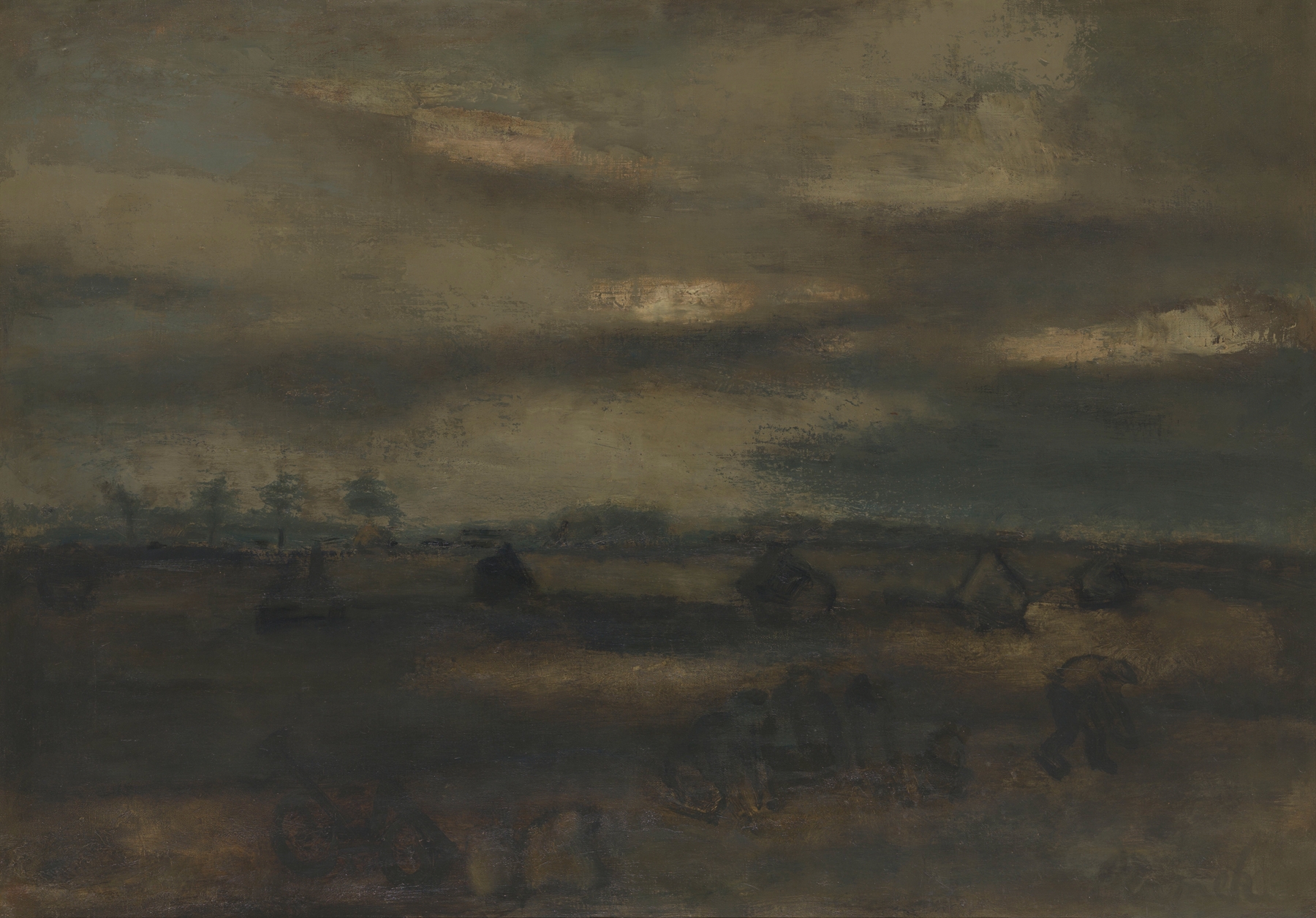 Herfstlandschap met aardappelrooiers, by Constant Permeke, public domain