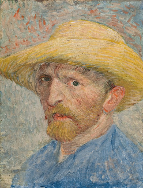 Vincent van Gogh's self-portrait showcases his unique brushwork and vibrant colors.