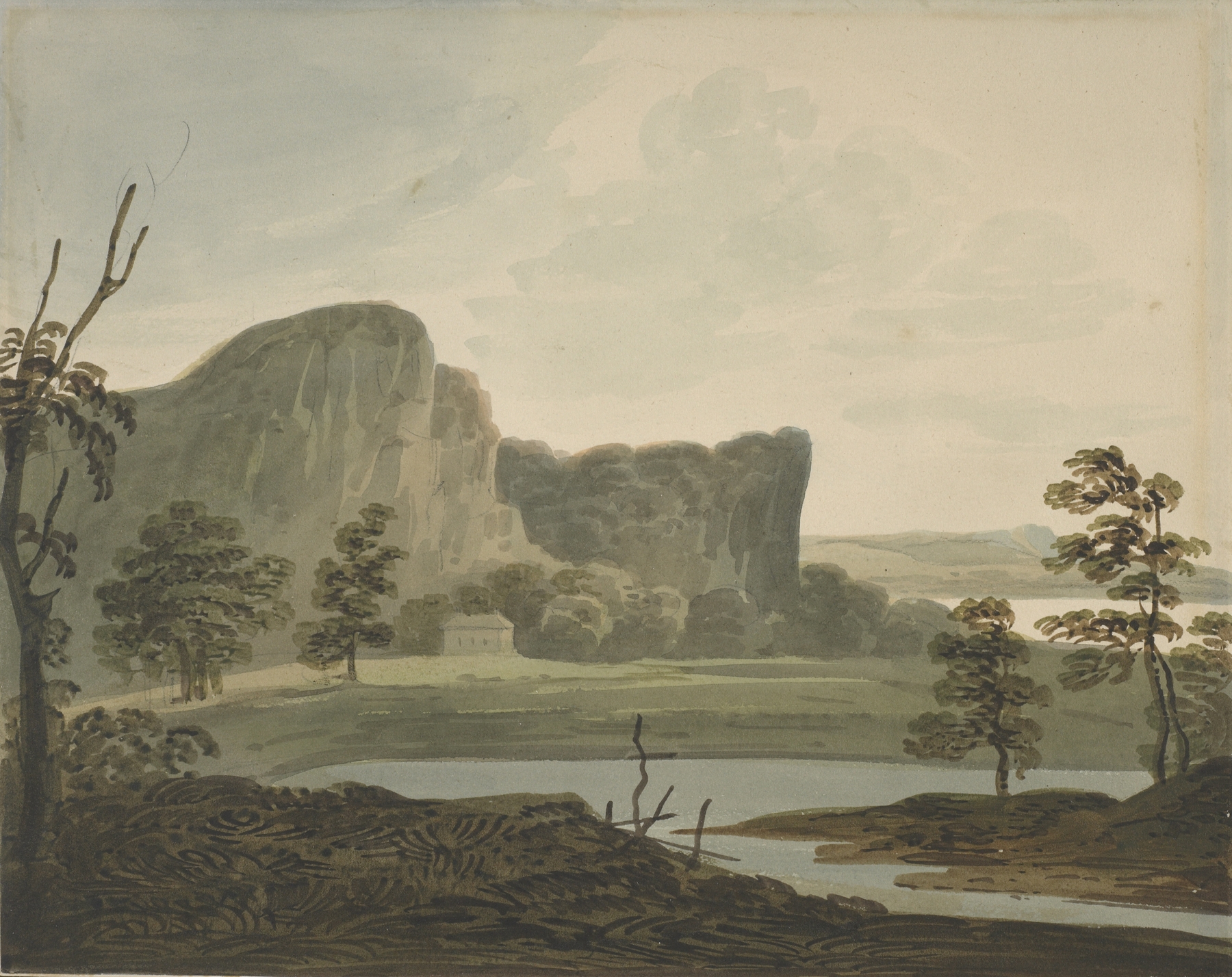 Landscape of hills and clouds by Hugh William Williams, medium unknown