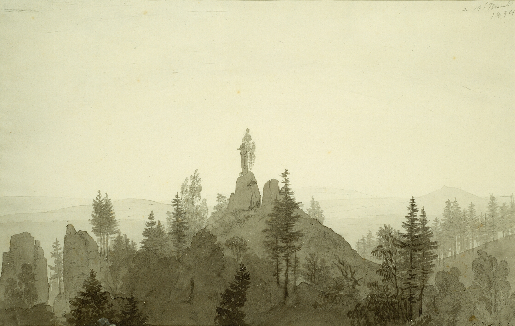 Statue of the Madonna in the Mountains, stone sculpture by Caspar David Friedrich