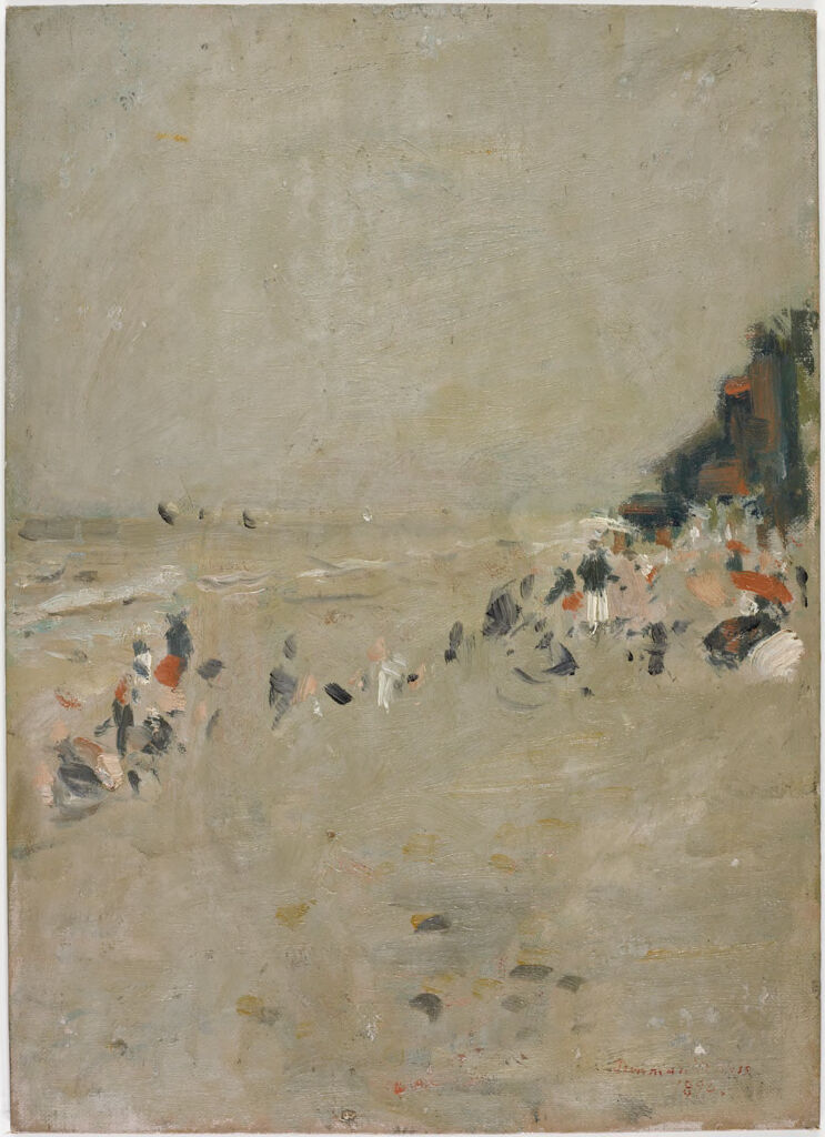 Landscape with Figures on Beach, oil on canvas by Denman Waldo Ross
