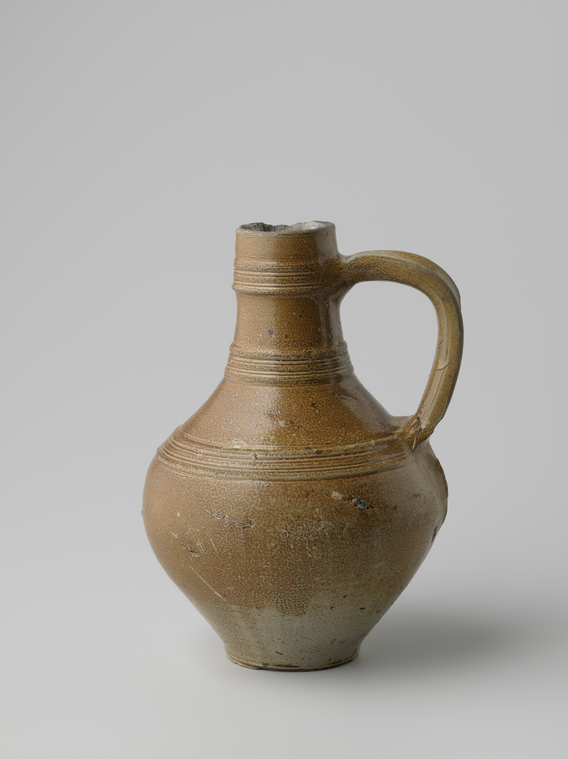 Ceramic jug with horizontal borders by unknown artist