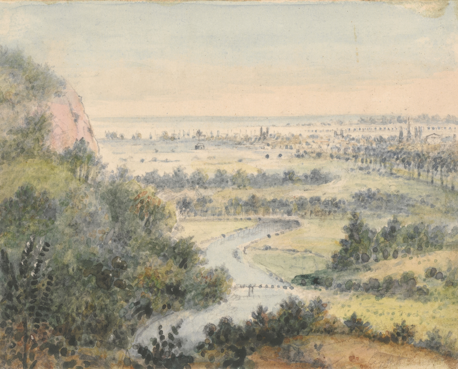 New Haven from East Rock, by Alexander Jackson Davis, public domain