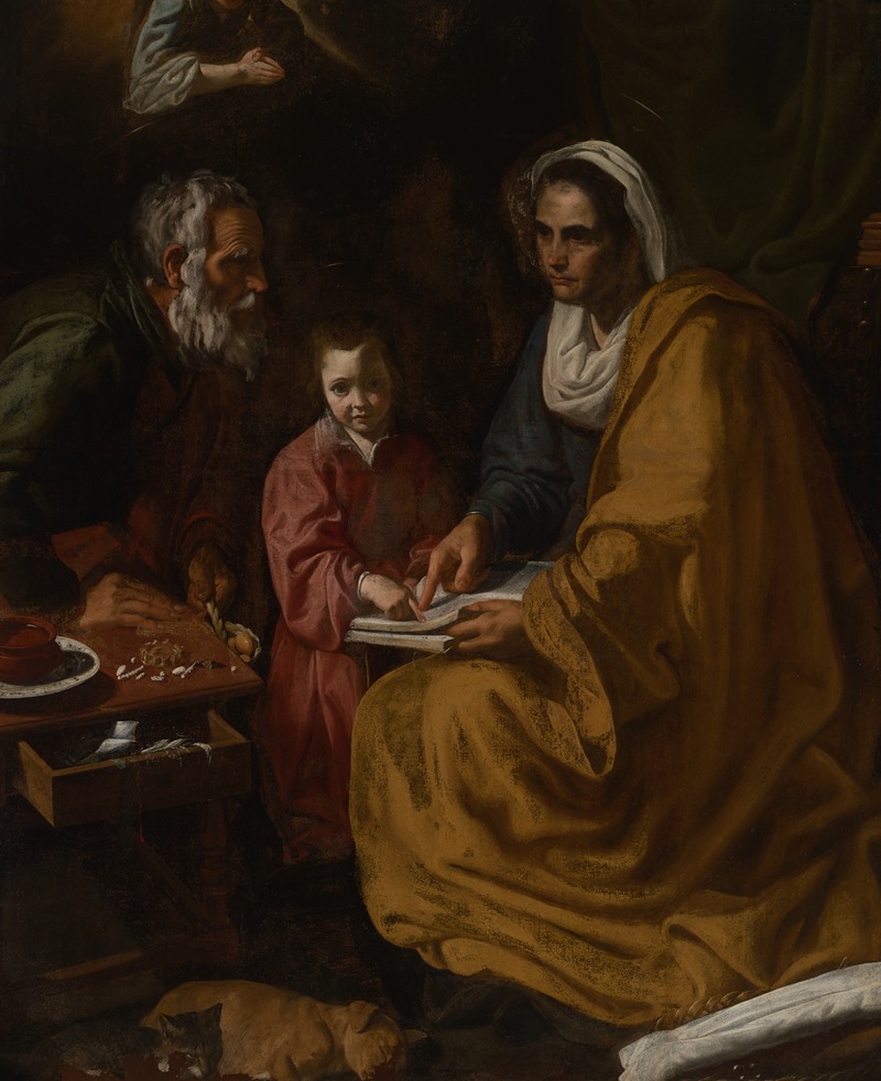 The Education of the Virgin, oil on canvas by Diego Velázquez, depicting Mary reading with Saint Anne.