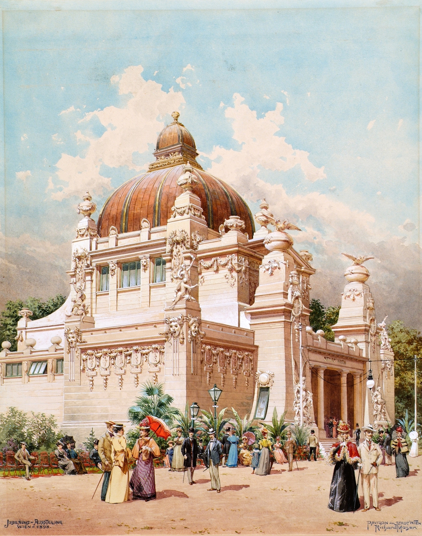 Architectural detail of the Pavilion by Richard Moser, Art Nouveau