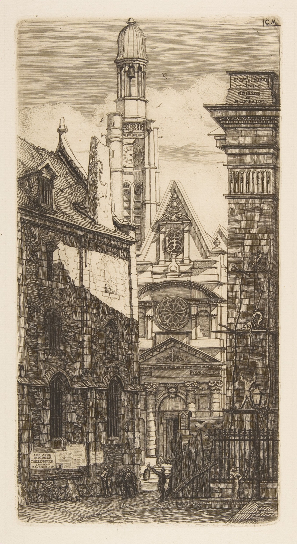 The Church of St. Etienne-du-Mont, Paris, by Charles Meryon, public domain