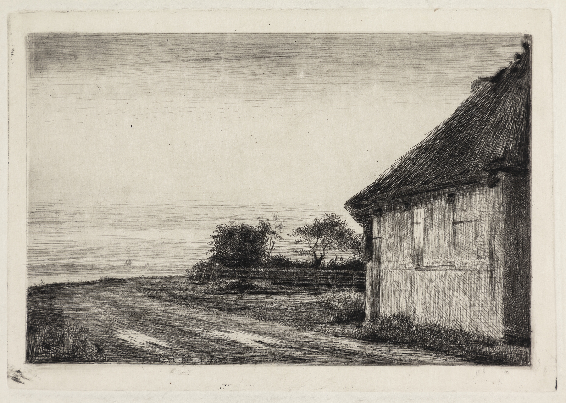 House and garden by the sea, oil painting by Carl Bloch