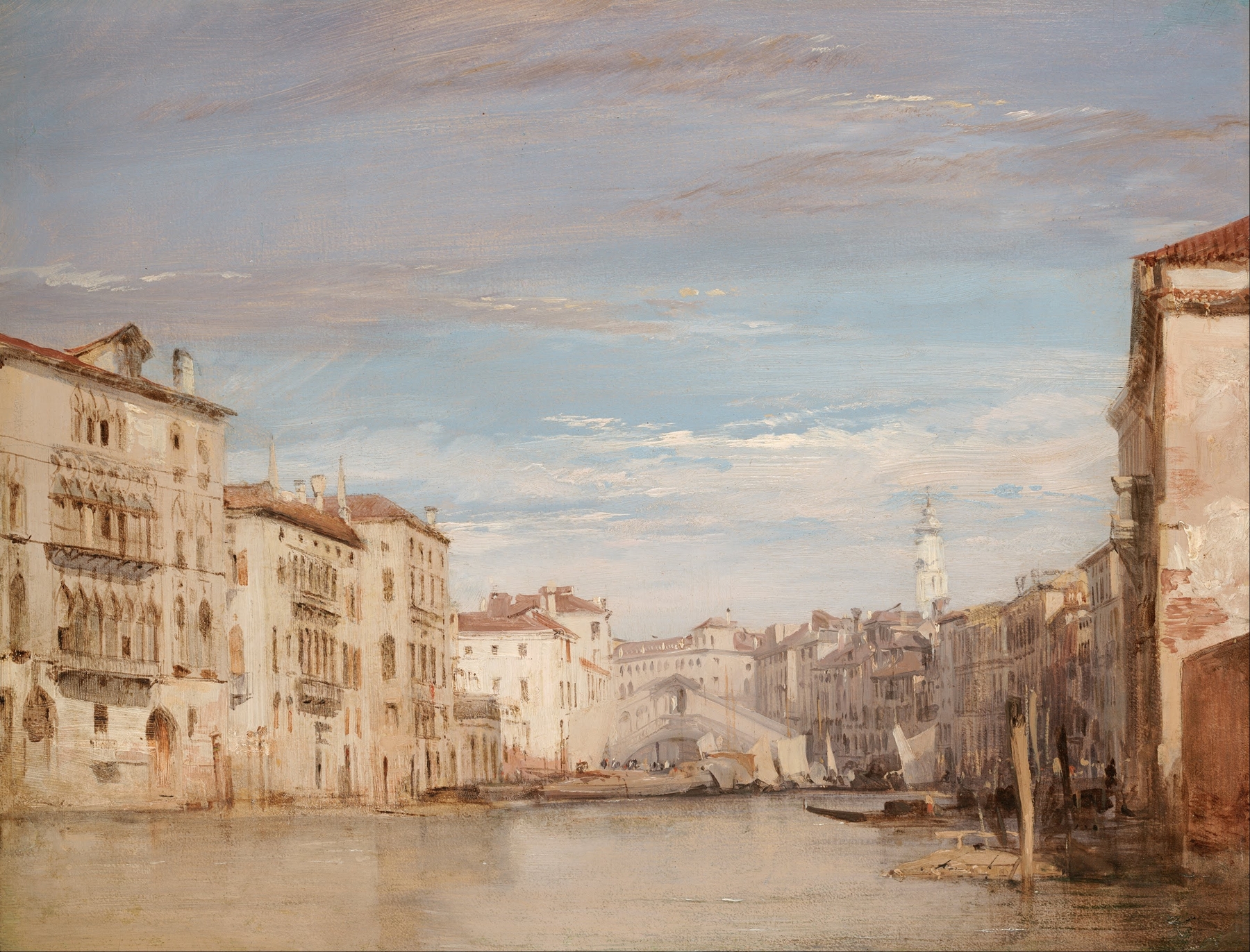 The Grand Canal, Venice, Looking Toward the Rialto, by Richard Parkes Bonington, public domain