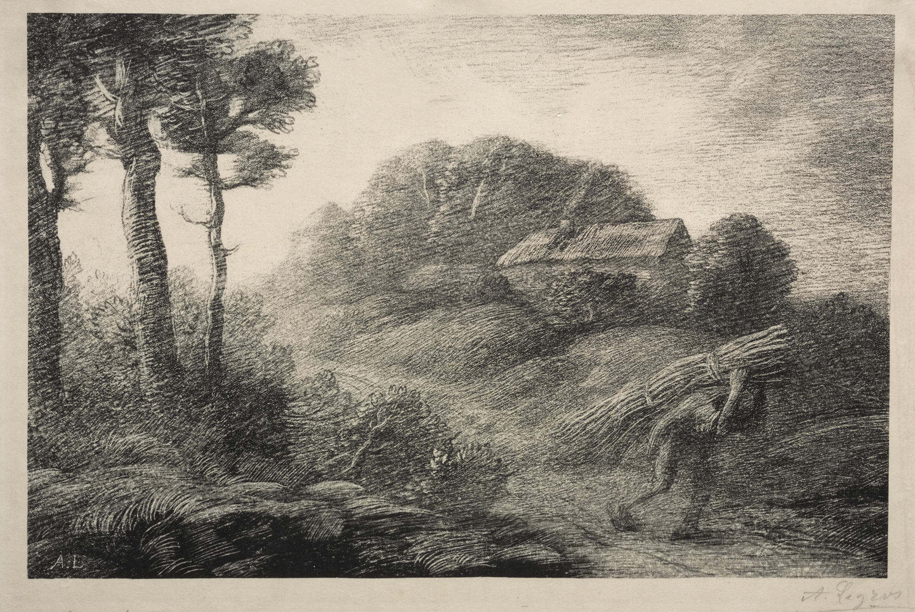 The Return of the Fagot Gatherer, by Alphonse Legros, public domain