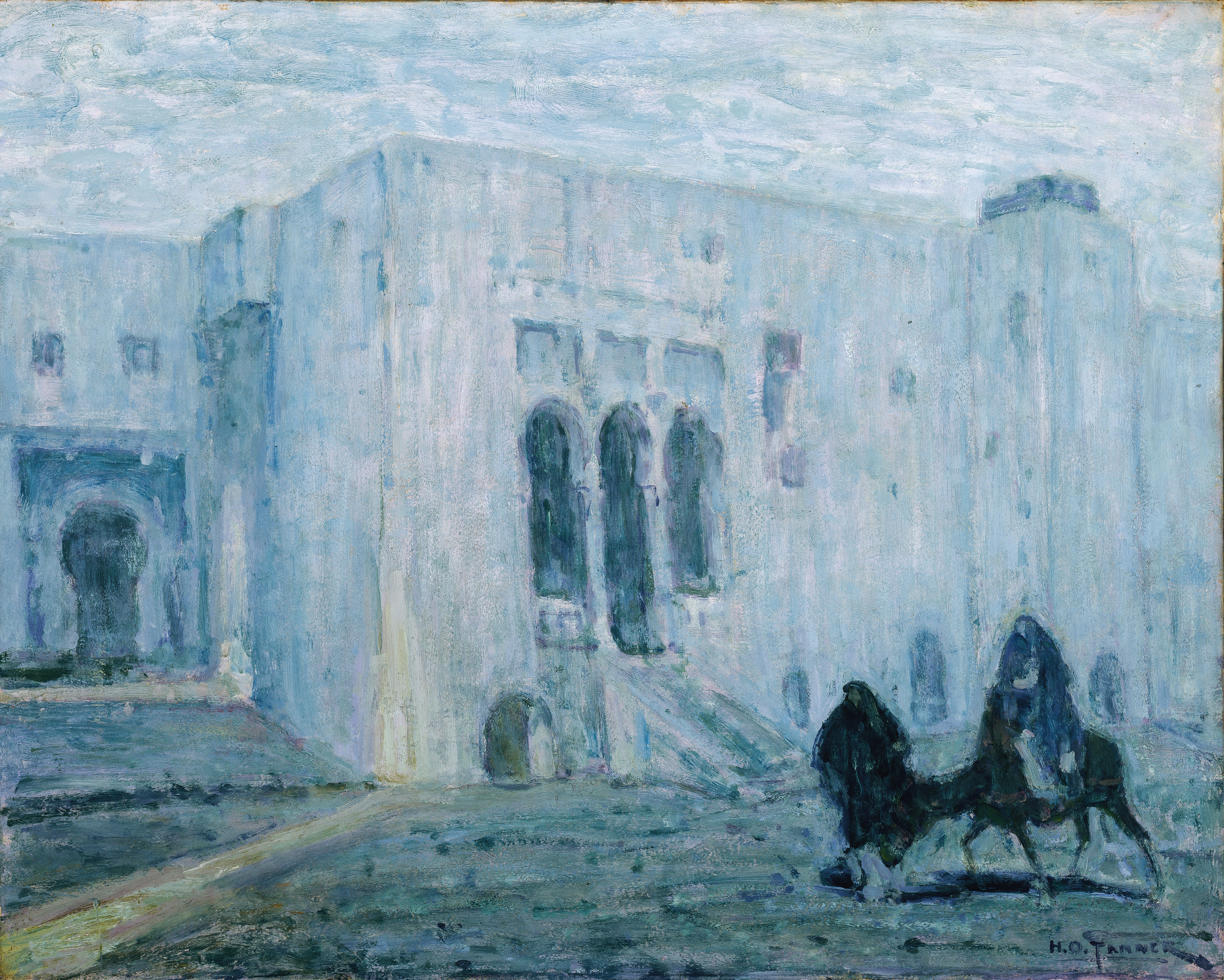 Palace of Justice, Tangier by Henry Ossawa Tanner, oil on canvas featuring ornate archways and warm light.