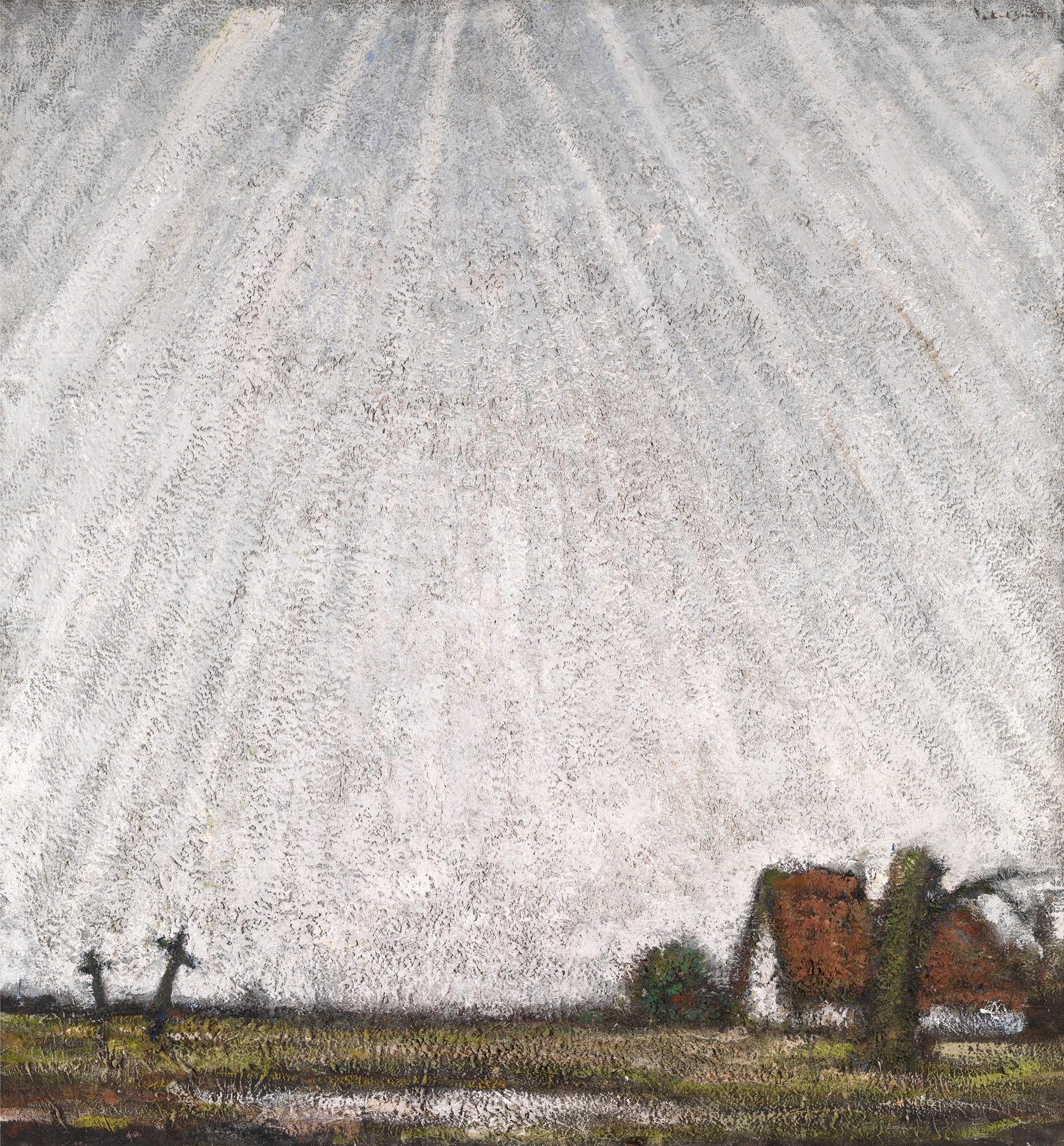 Abstract composition depicting ruins and light, oil painting by Jakob Smits