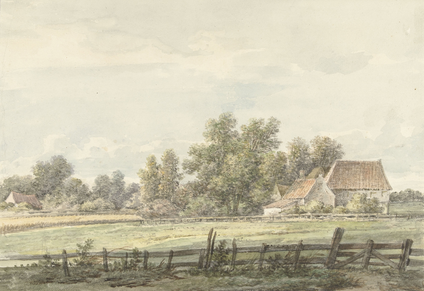 Landschap met boerderij, by Jan Hulswit, public domain