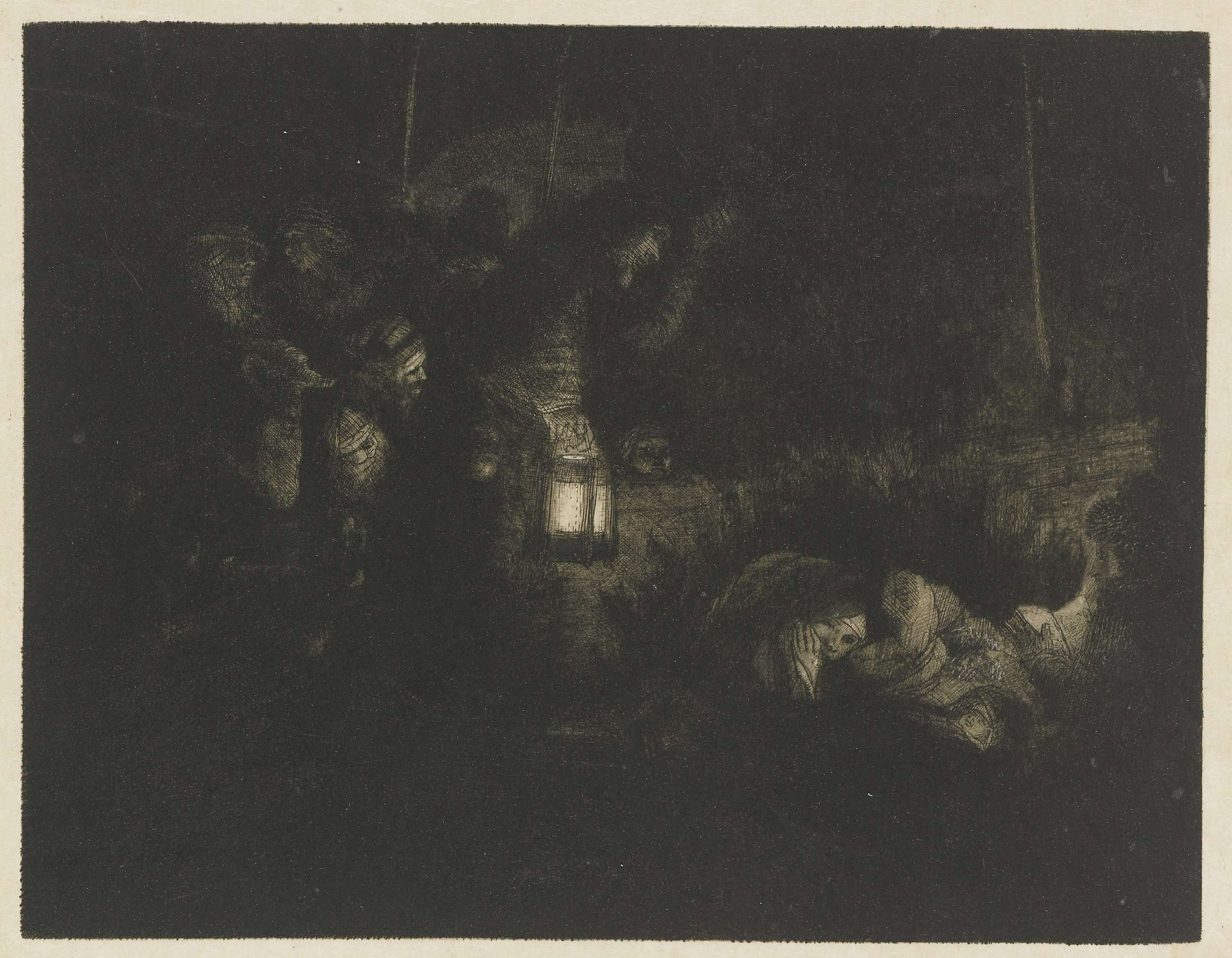 The Adoration of the Shepherds, by Rembrandt van Rijn, public domain