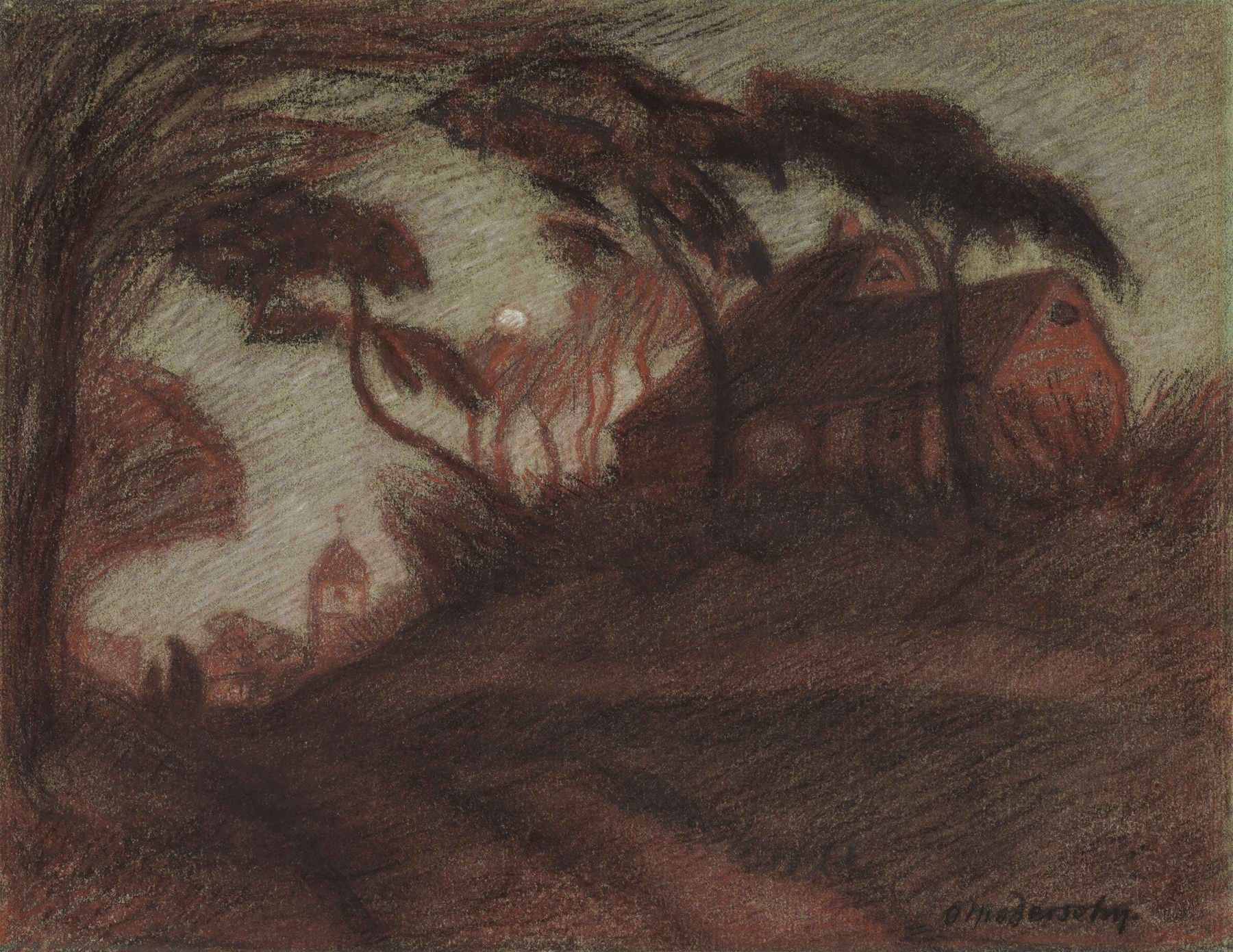 Mondaufgang in Worpswede, by Otto Modersohn, public domain
