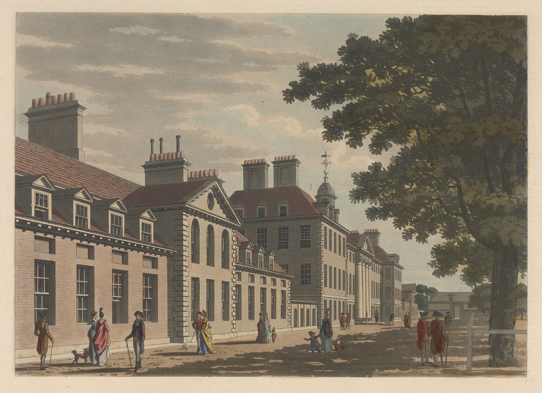 Chelsea Hospital, by Thomas Malton, public domain