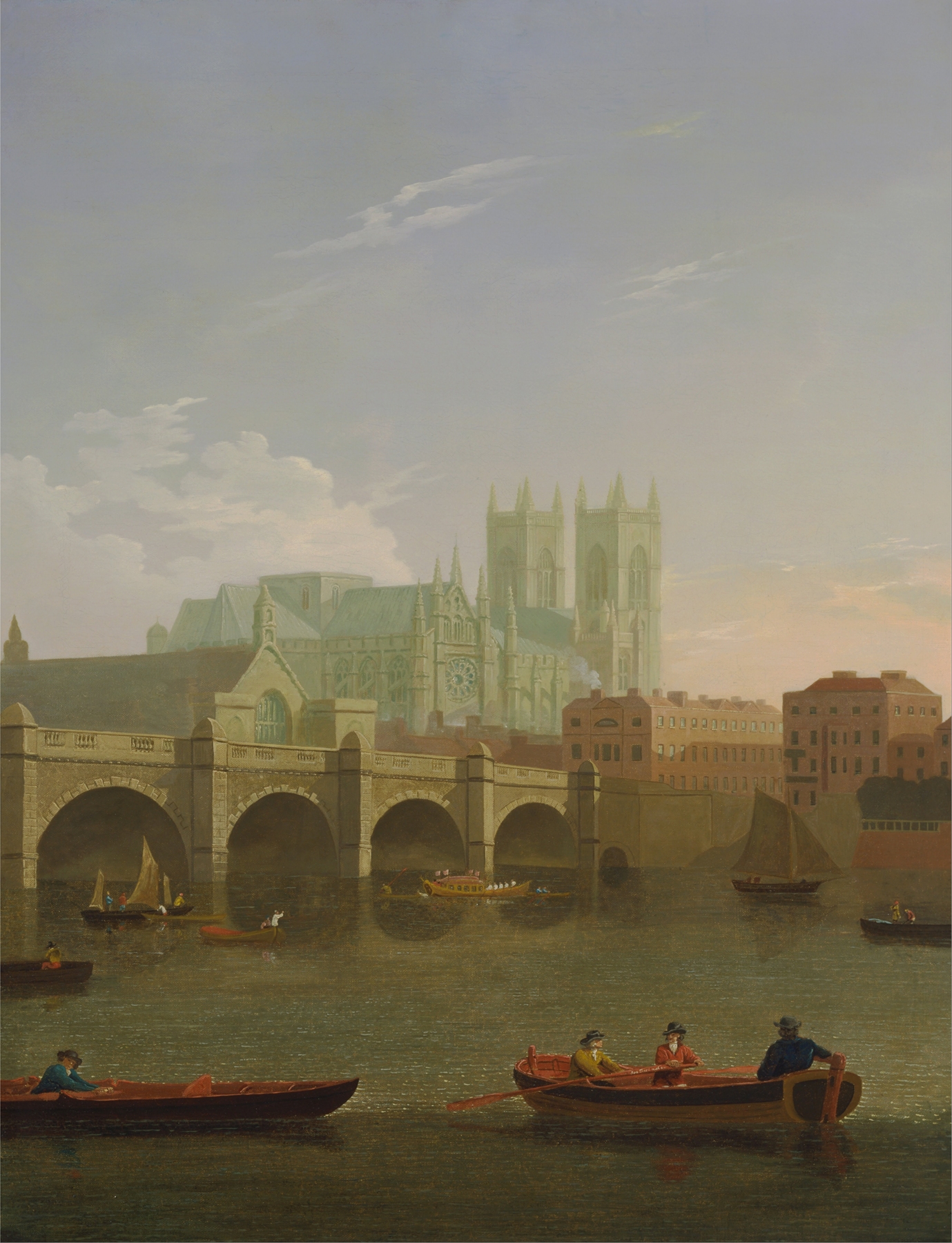 Westminster Abbey and Bridge, oil on canvas by Joseph Farington