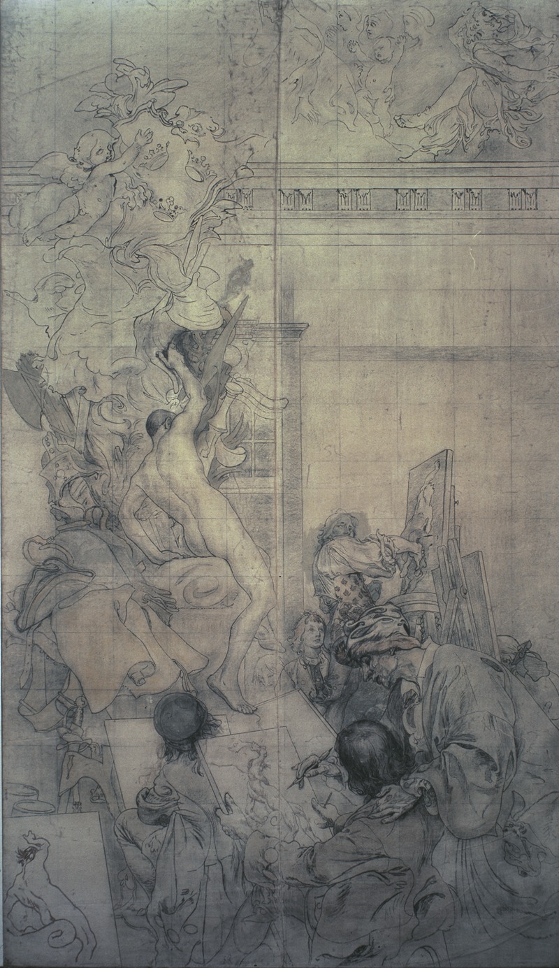 Carl Larsson's 'The Art Academy; Taraval’s Drawing School' depicts an engaging interior scene of an art school.