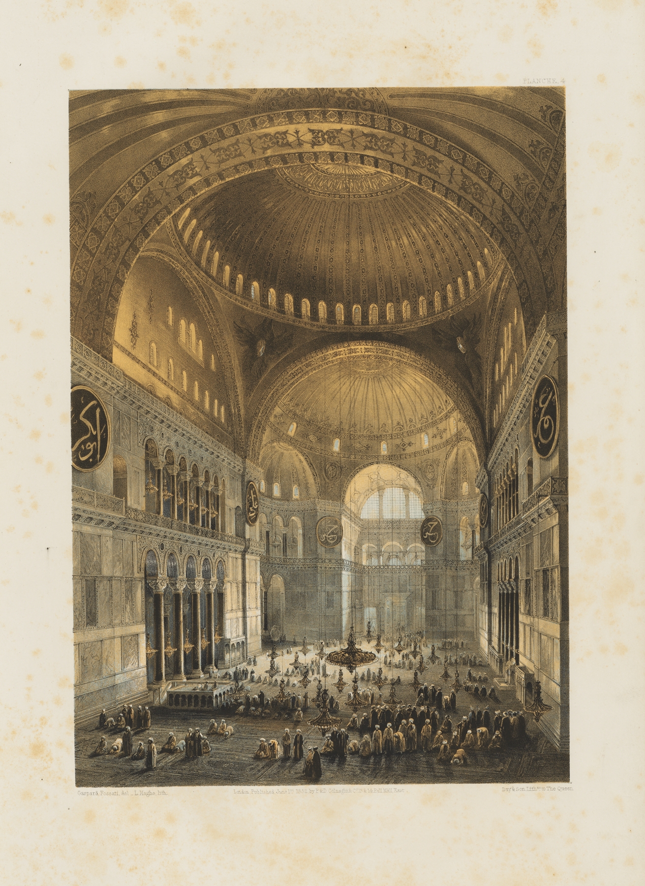 Aya Sofia, Constantinople; as recently restored by order of H. M. the sultan Abdul-Medjid Pl.04, by Gaspare Fossati, public domain