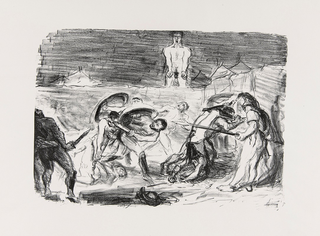 This painting depicts a dramatic scene from Greek mythology.