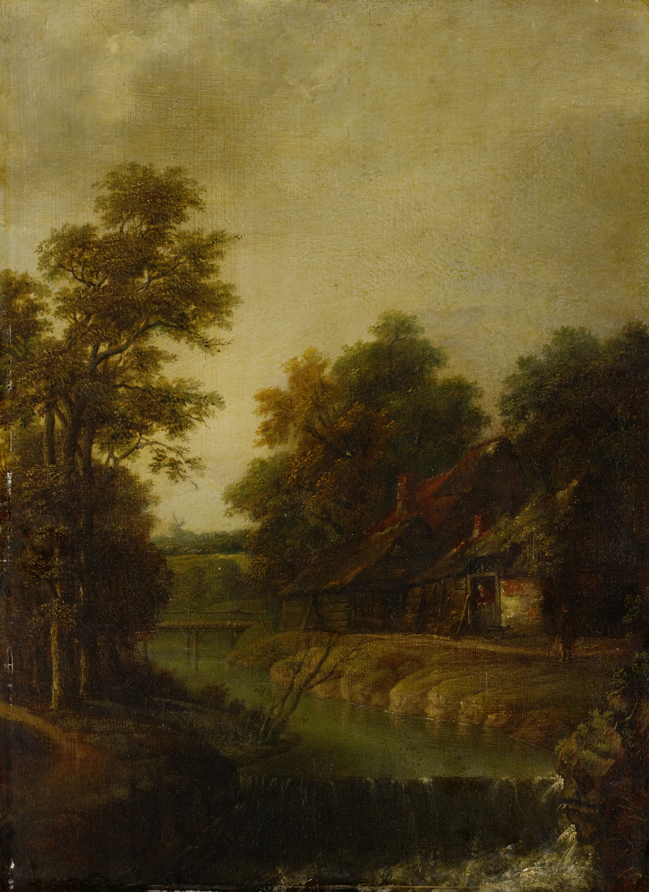 Farms by a River with Rapids, oil painting by Cornelis Gerritsz Decker