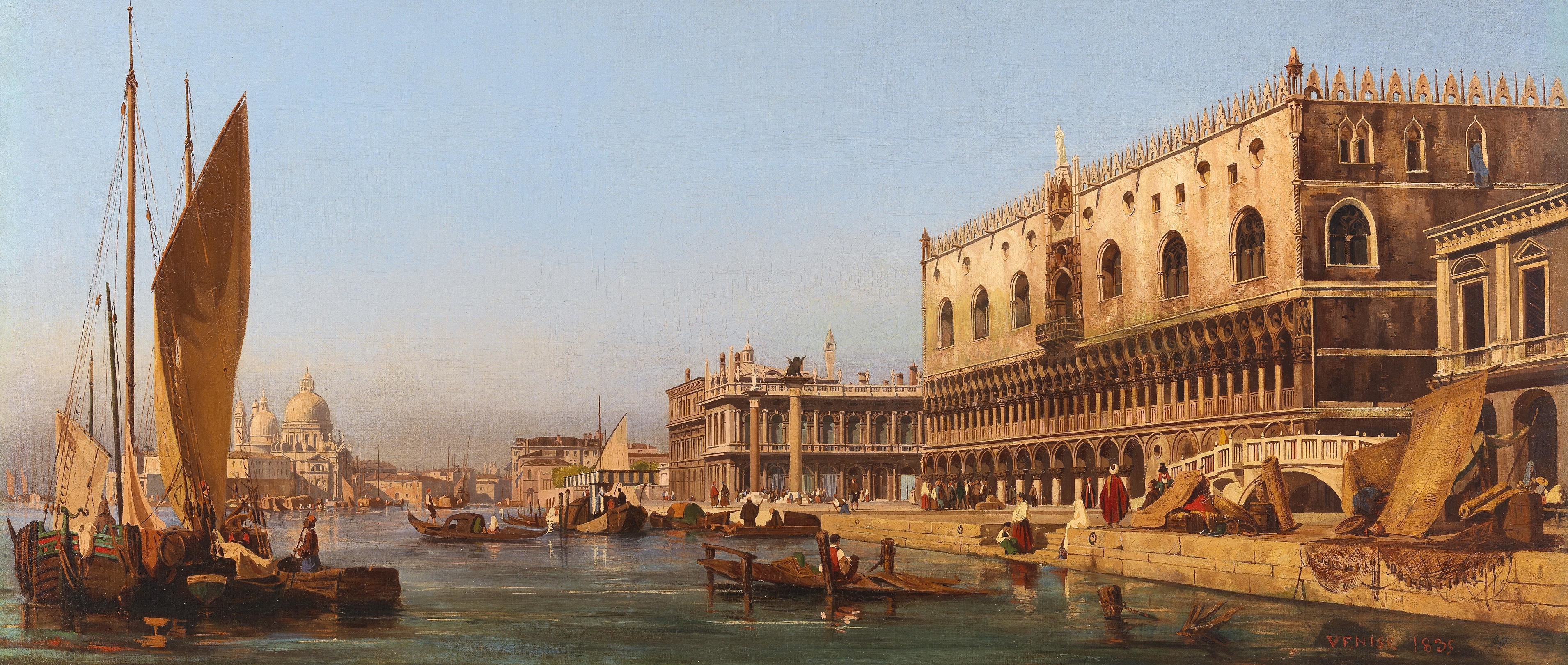 Venice, The Doge’s Palace And The Molo, by Ippolito Caffi, public domain