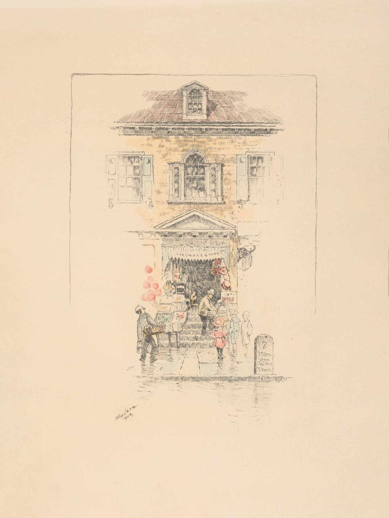 Doorway, Third Avenue and 122d Street by Charles Frederick William Mielatz, realism, depicting an urban doorway