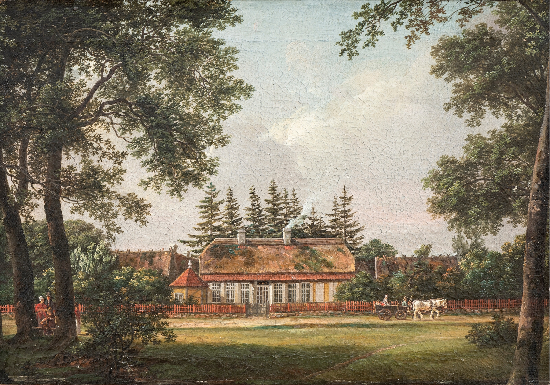 Forester's house surrounded by trees, oil painting by Johan Christian Dahl