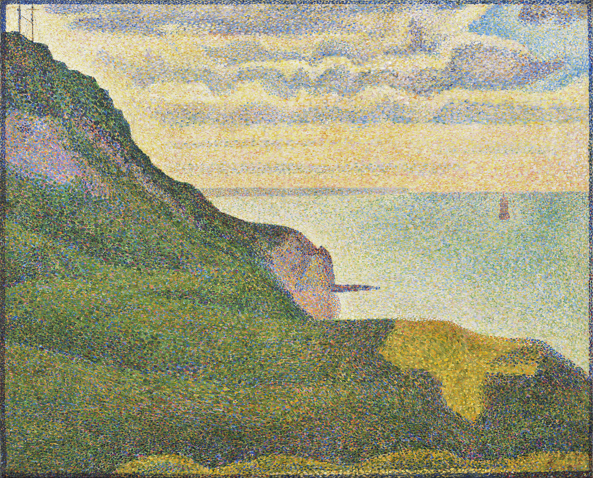 Seascape at Port-en-Bessin,Normandy, by Georges Seurat, public domain
