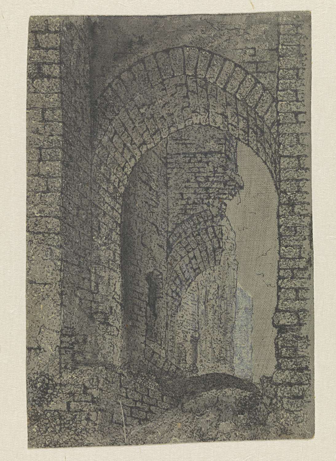 Etching of Brederode Castle's entrance gate by Hercules Segers