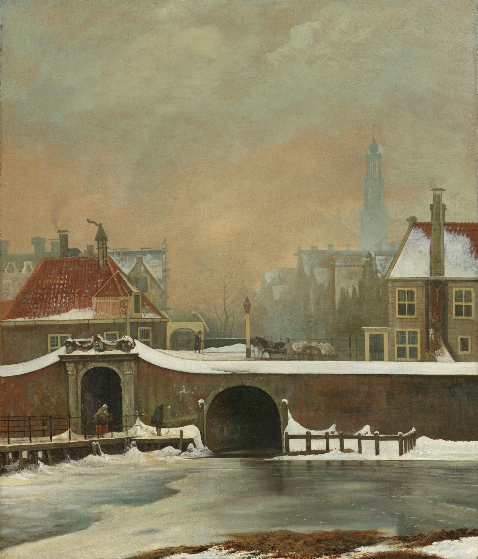 The Raampoortje in Amsterdam, oil on canvas by Wouter Johannes van Troostwijk