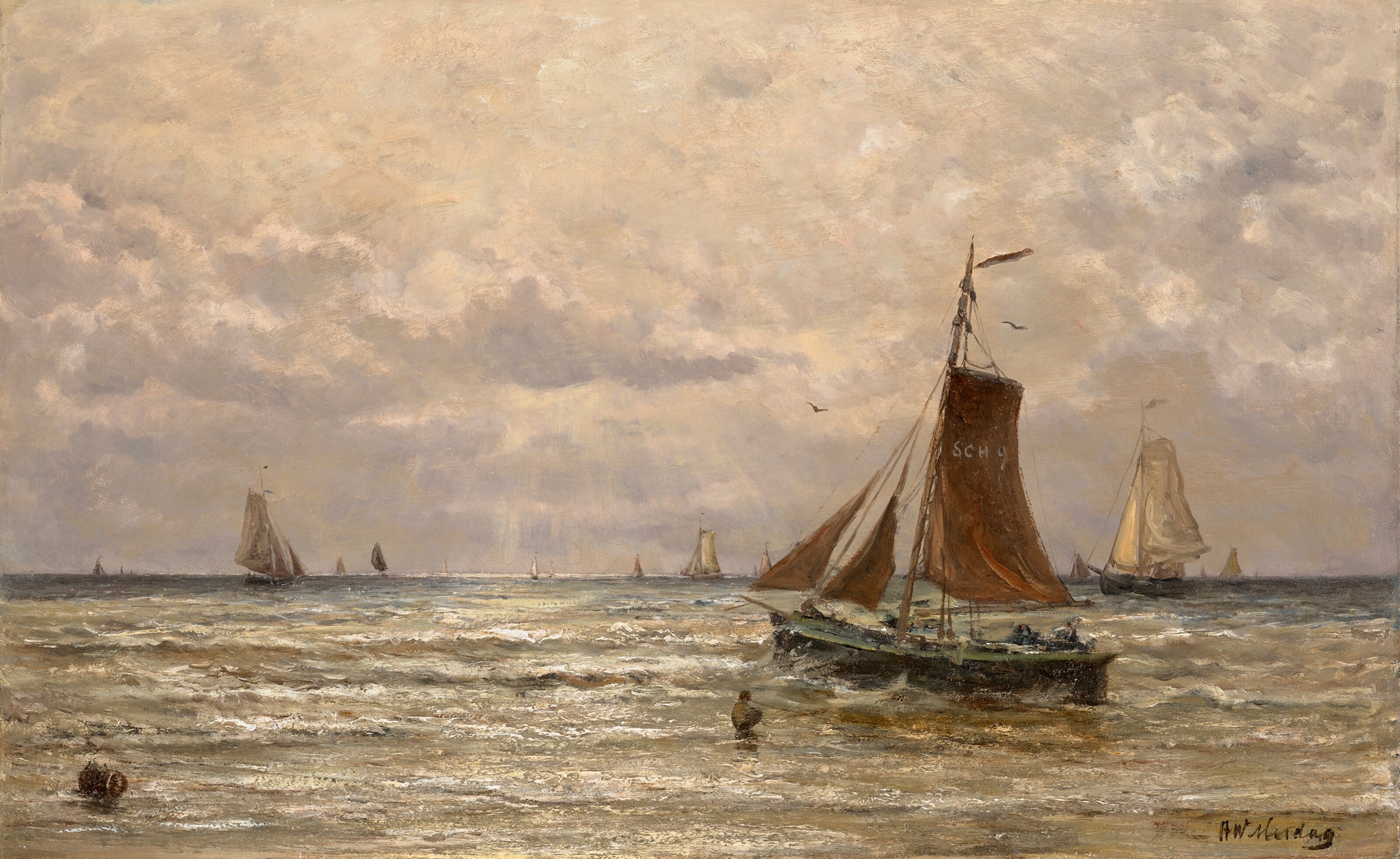 Dichtbij Huis (Nearing Home), by Hendrik Willem Mesdag, public domain