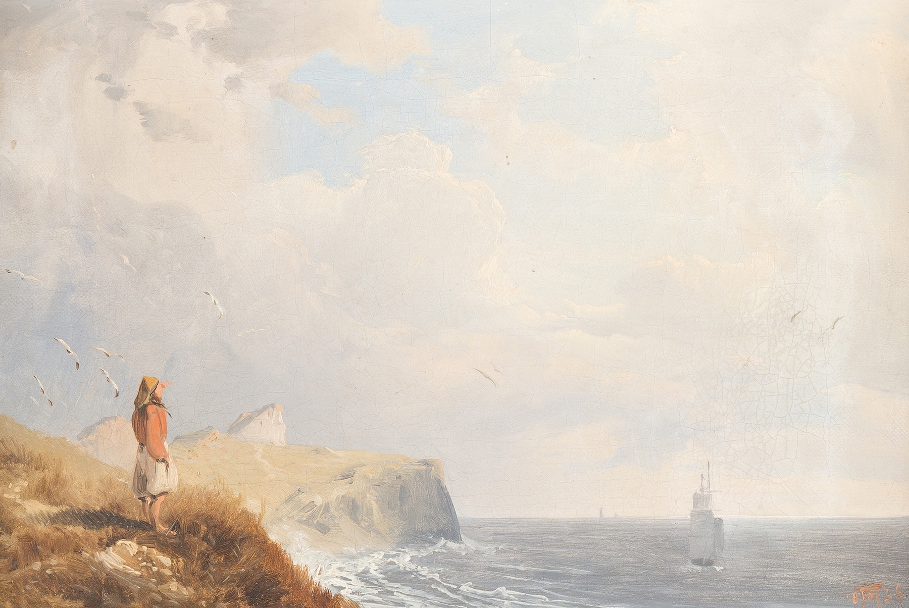 At the Baltic coast, by Andreas Achenbach, public domain