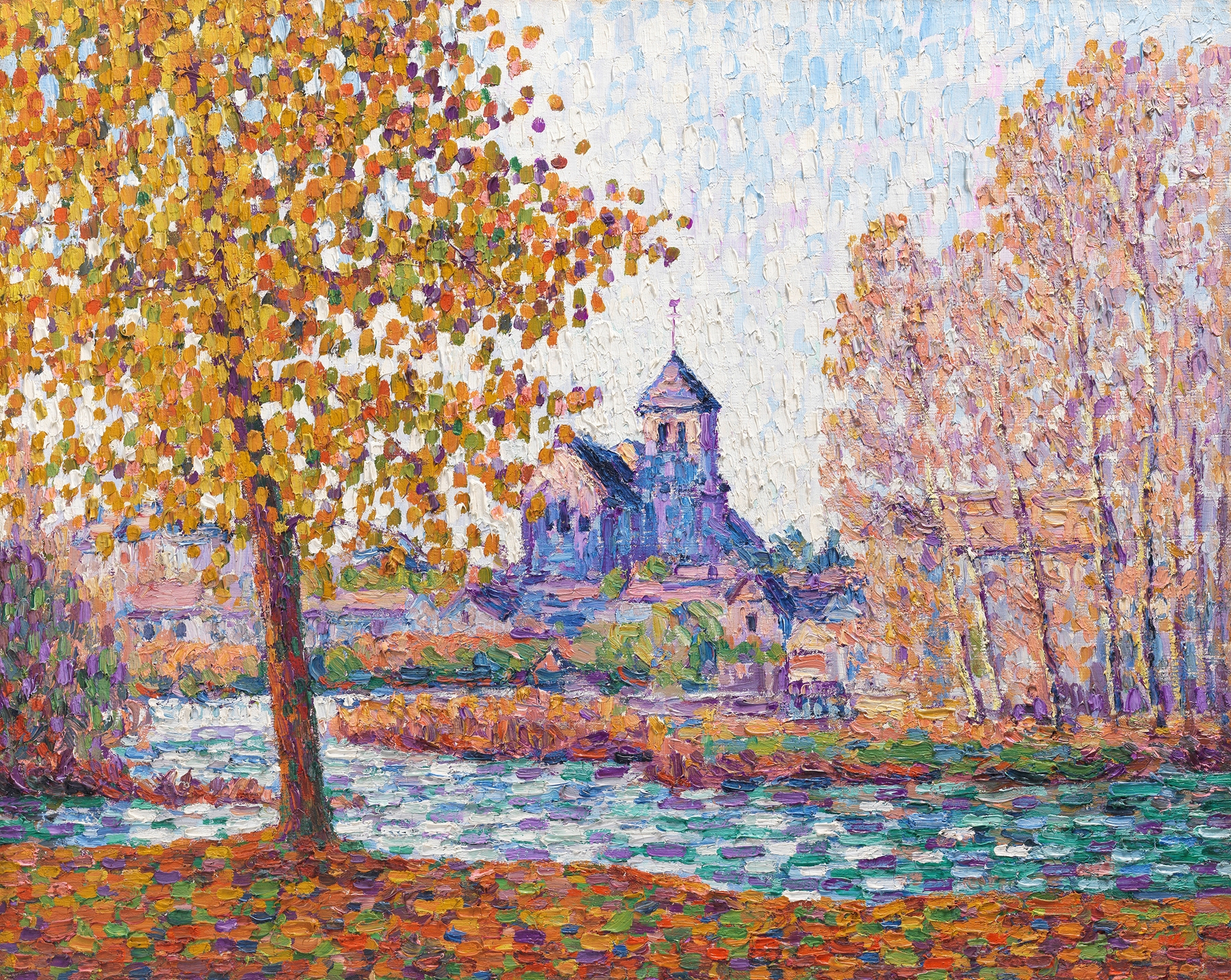 L’église de Montigny, effet d’automne, by Francis Picabia, public domain