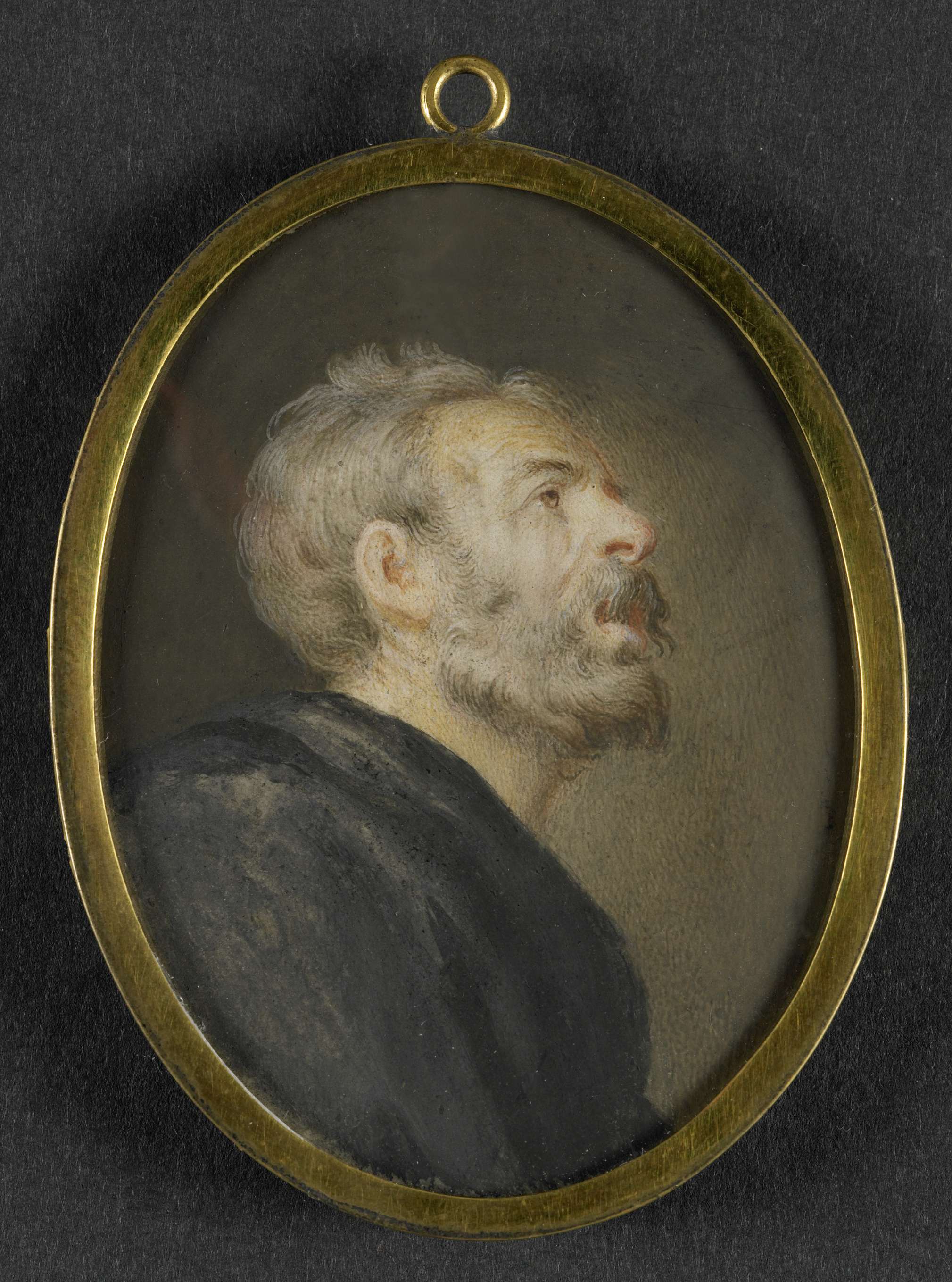 Portrait of an old man on parchment by Unknown Artist