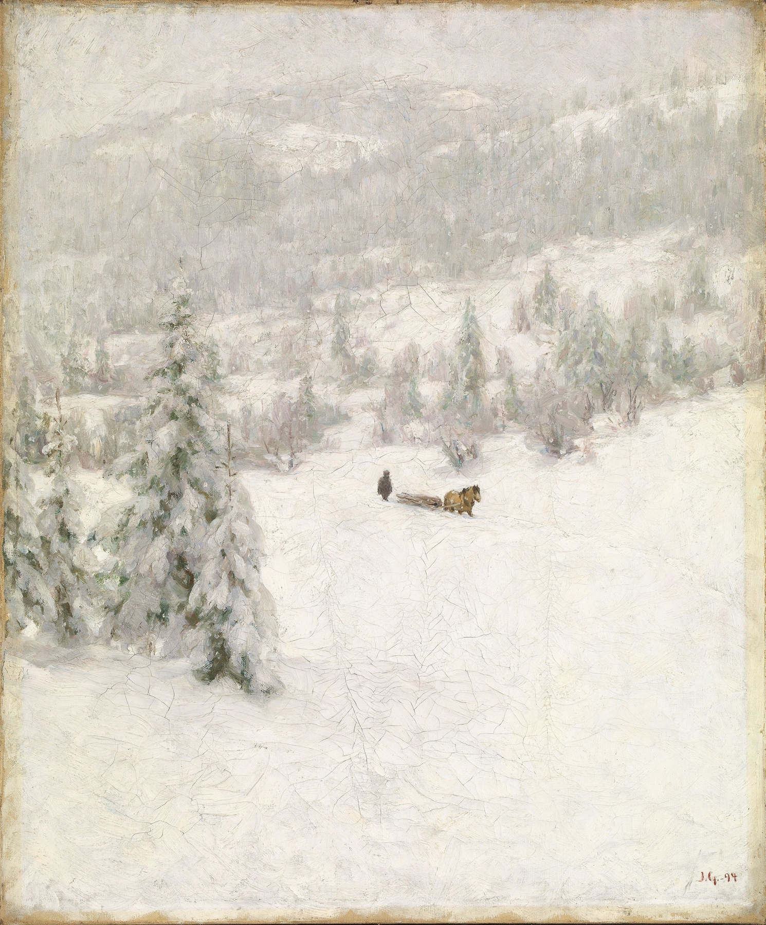 Winter landscape with snow by Jacob Gløersen
