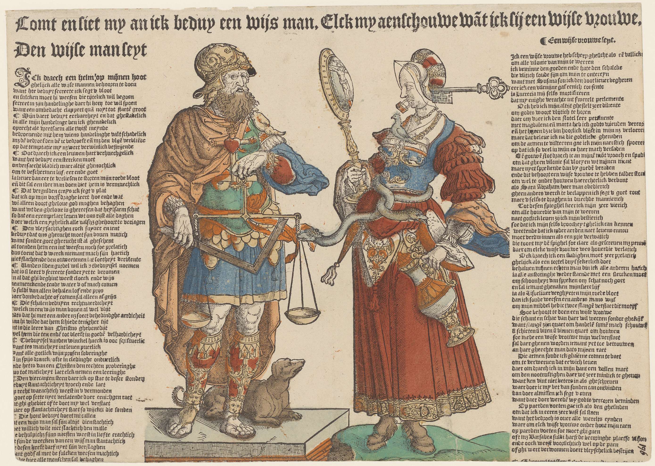 De wijze man en de wijze vrouw, by Cornelis Anthonisz., public domain