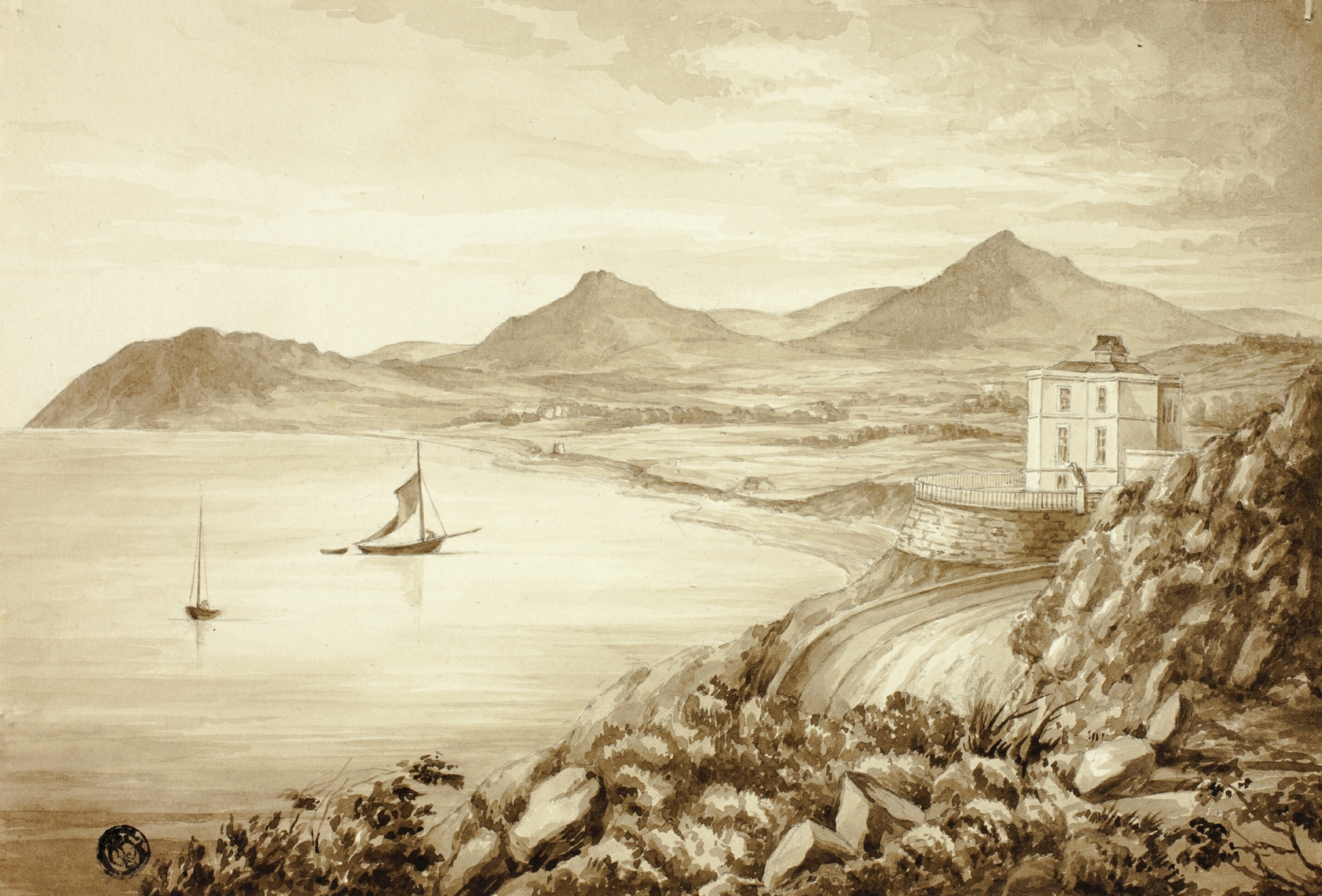Val of Shanganagh, Dún Laoghaire, with Boats, by Elizabeth Murray, public domain
