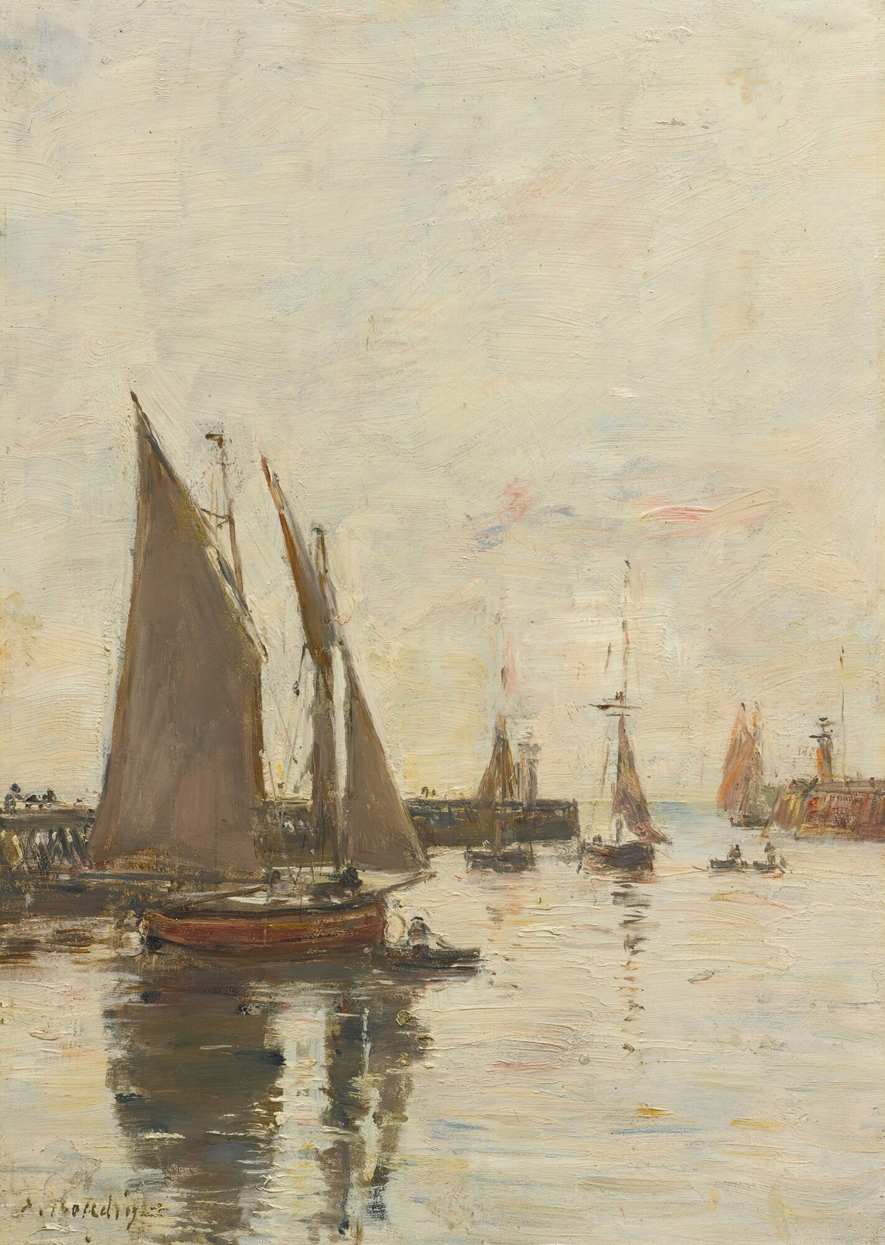 Trouville, Les Jetées Marée Haute, by Eugène Boudin, public domain