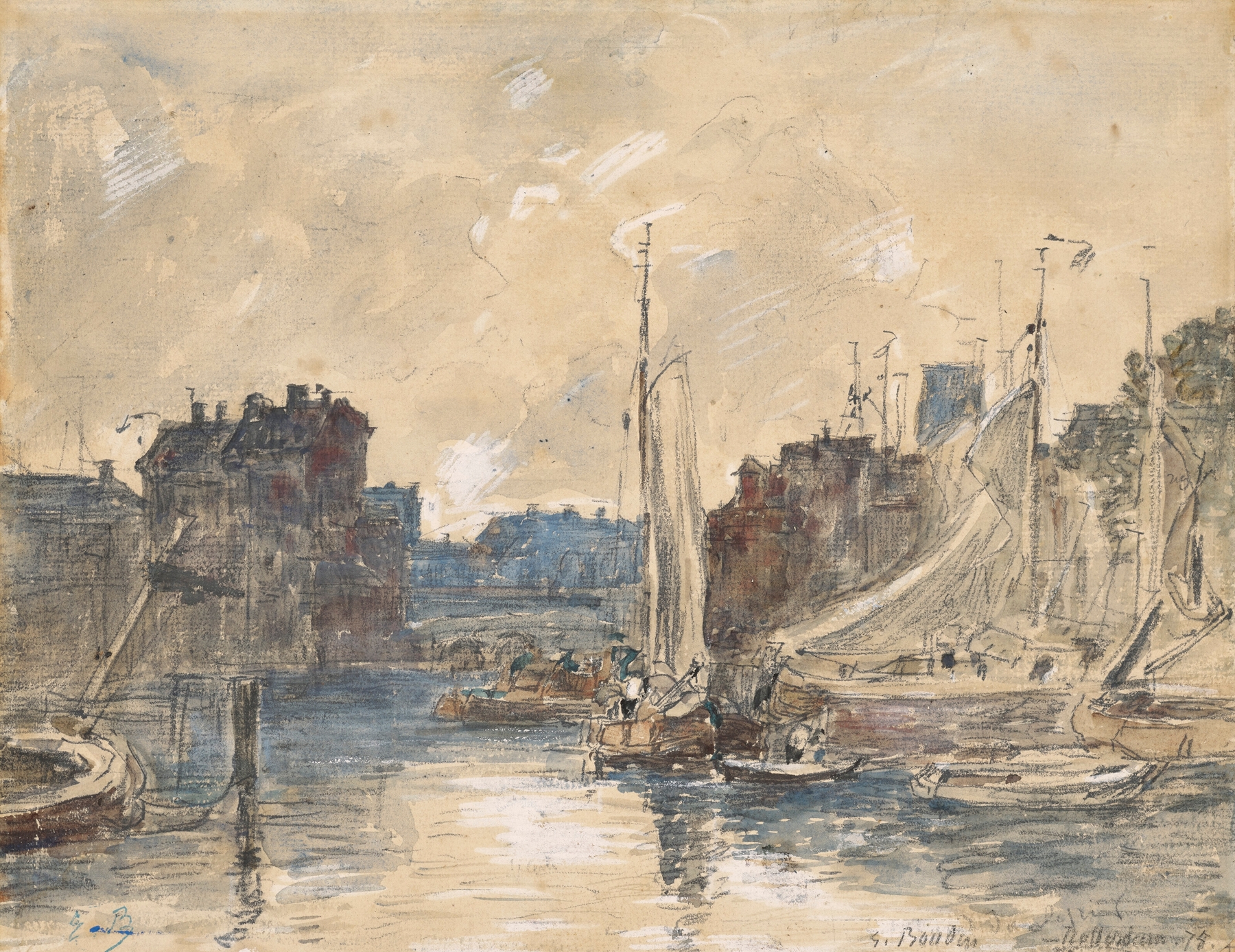 Port de Rotterdam, by Eugène Boudin, public domain
