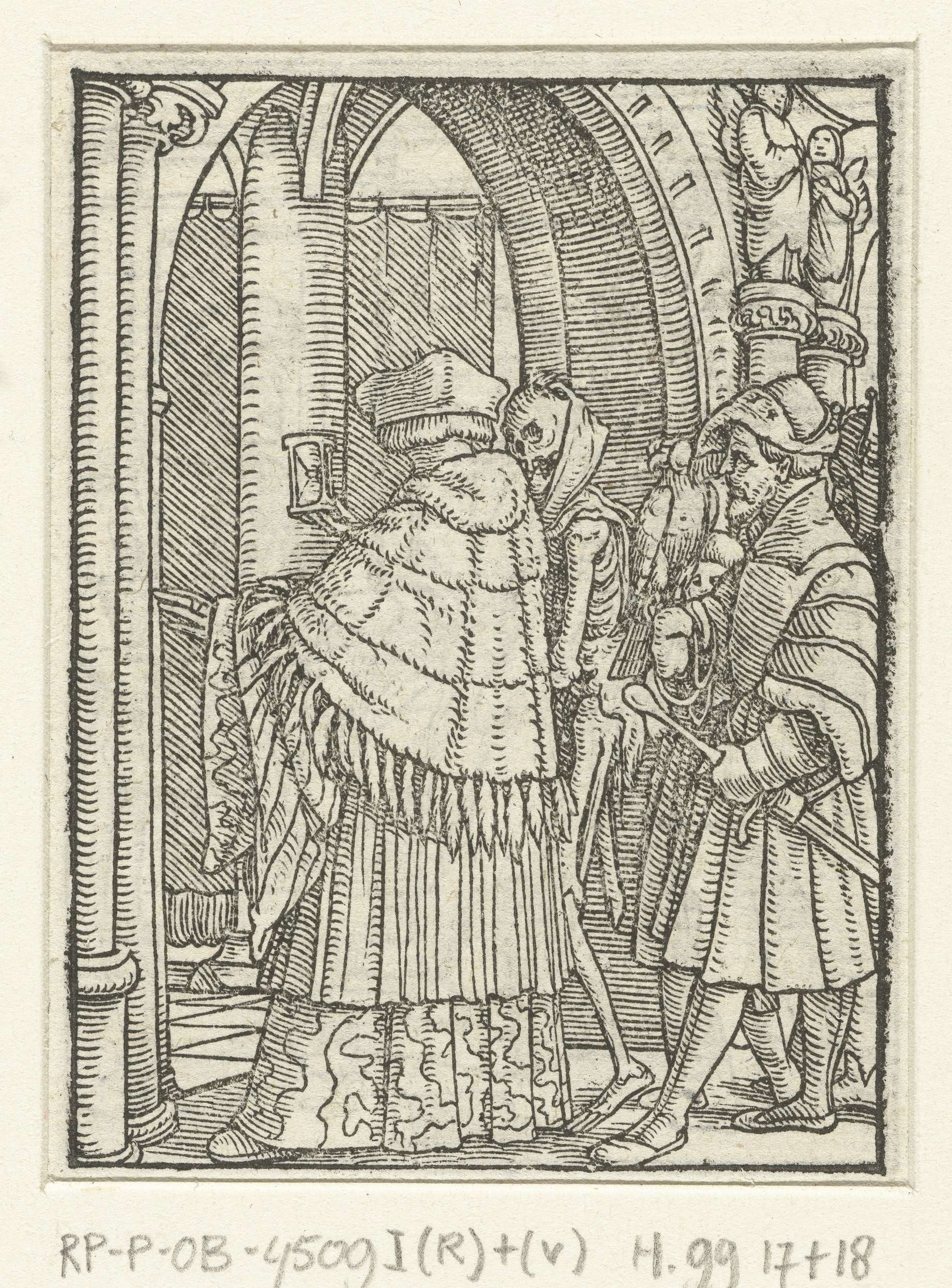 Allegorical scene of Death and a nobleman, etching by Hans Holbein II