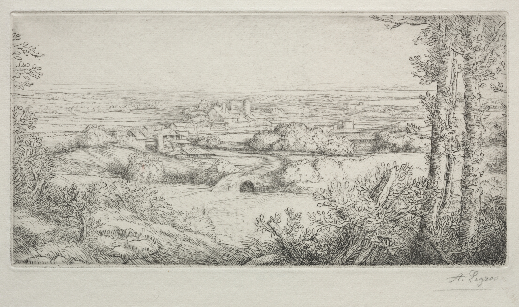 A Valley in Burgundy (Une Vallée en Bourgogne), by Alphonse Legros, public domain