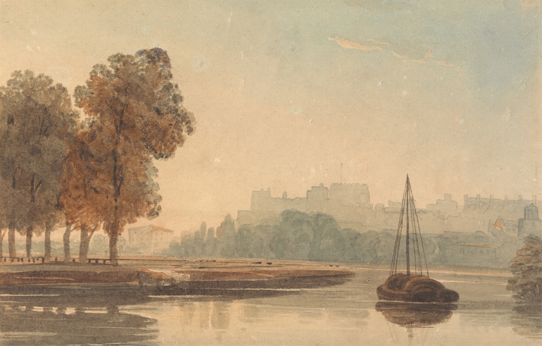 The Thames at Windsor, by John Varley, public domain