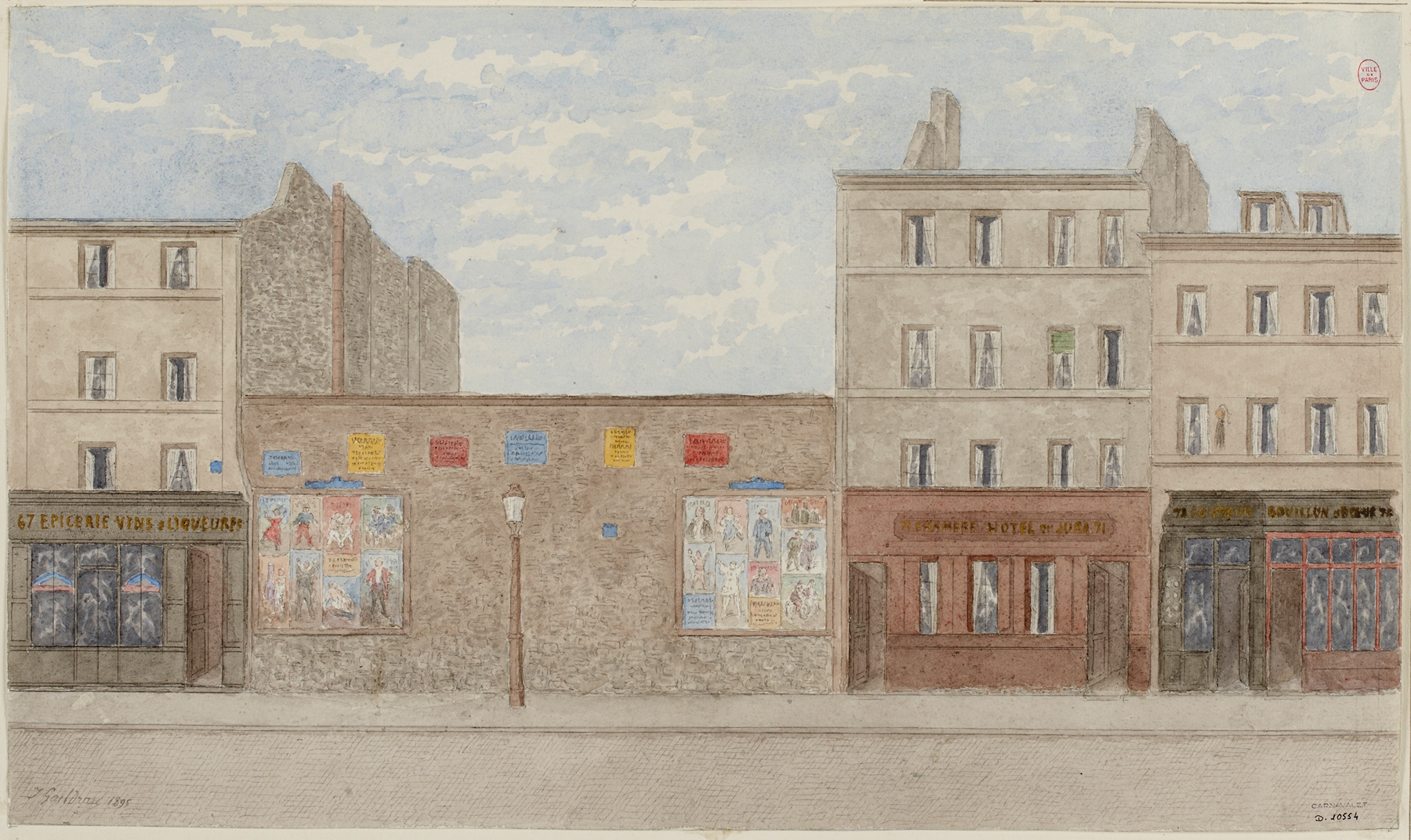 Urban landscape of Rue Vaneau Nº67 à 73 by Jules Gaildrau, Impressionism
