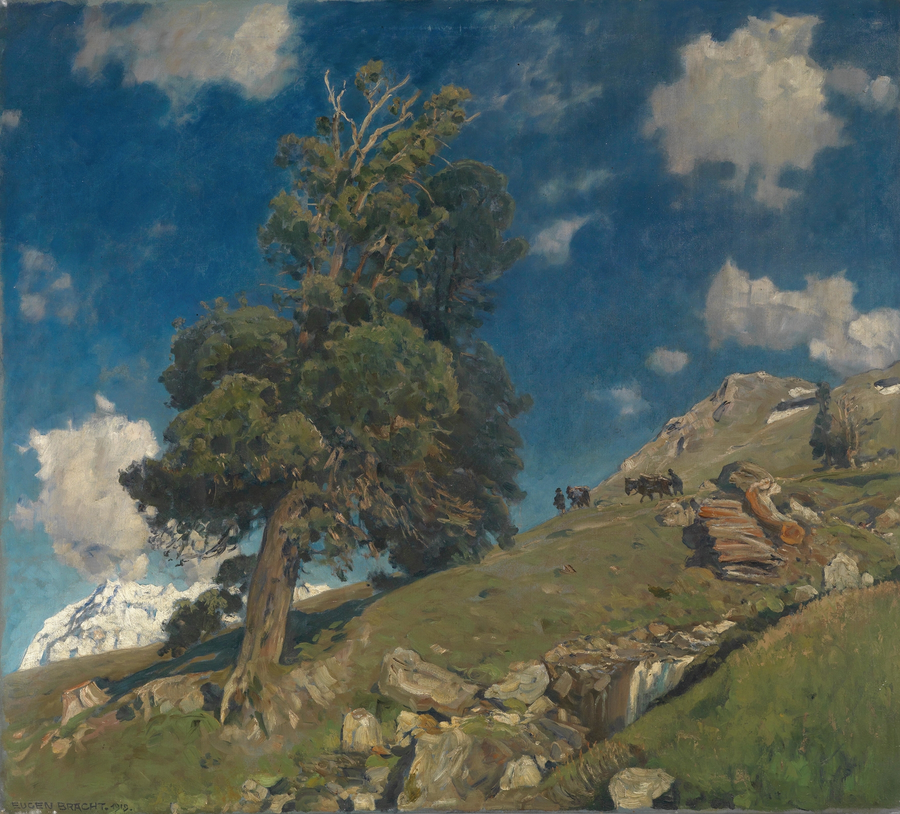 Monte Rosa und Arven, by Eugen Bracht, public domain